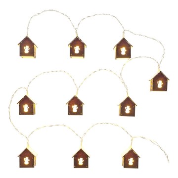 LED гирлянда 10xLED/2xAA 2,3m топла бяла