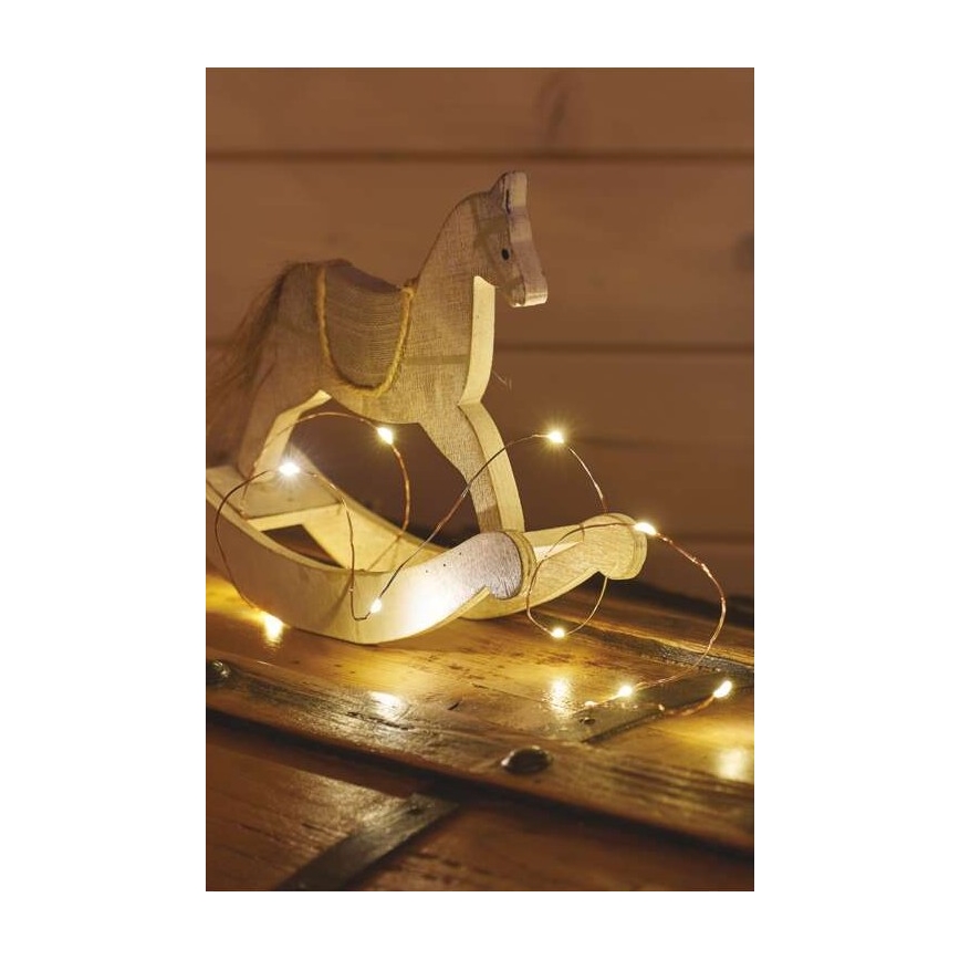 LED гирлянда 20xLED/2,4m топла бяла светлина