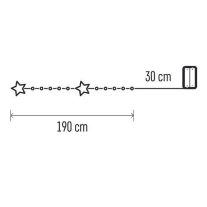 LED  гирлянда 20xLED/2xAA 2,2 m топла бяла
