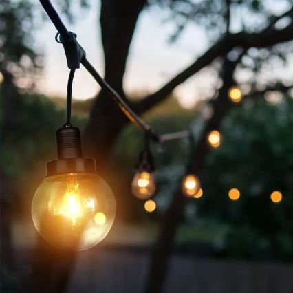 LED Градина висяща лампа PREMIUM STRING 3 м 6xE27/60W/230V IP65