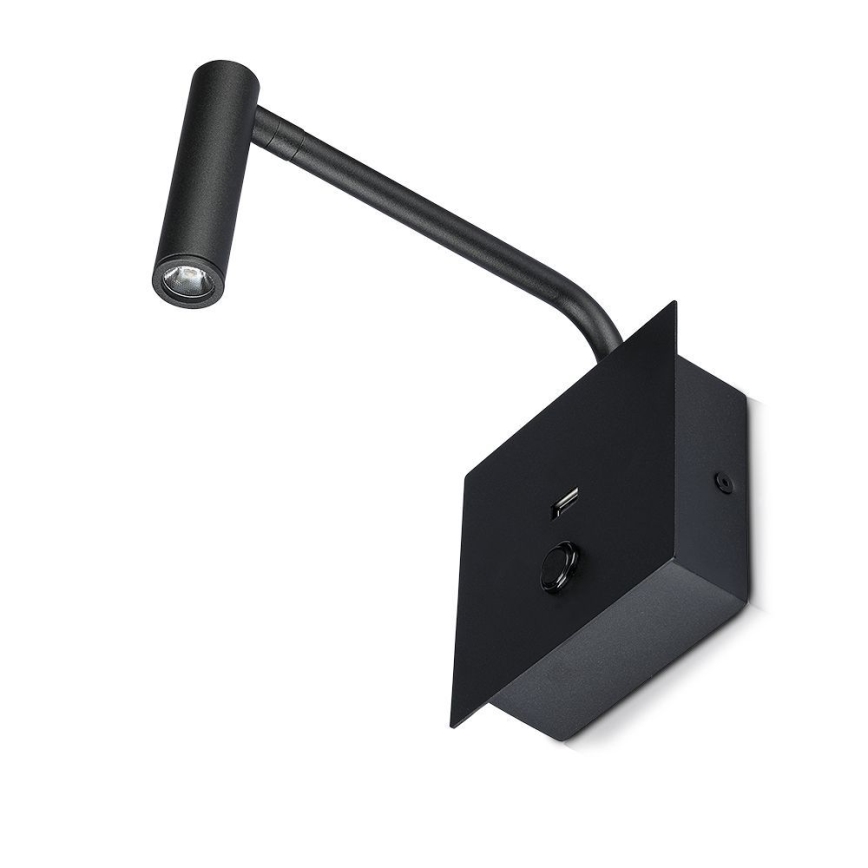 LED Гъвкав аплик с USB порт LED/3W/230V