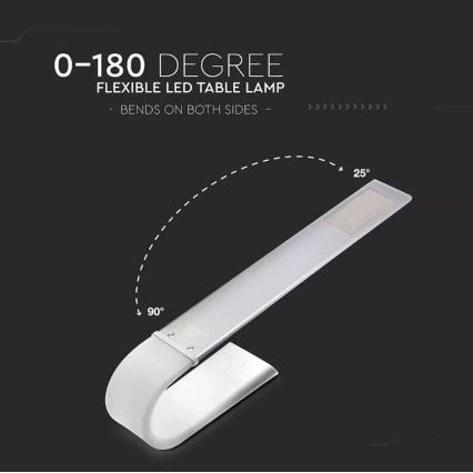 LED Гъвкав димируема настолна лампа LED/6,5W/5V 2000 mAh 3000K/4500K/6000K