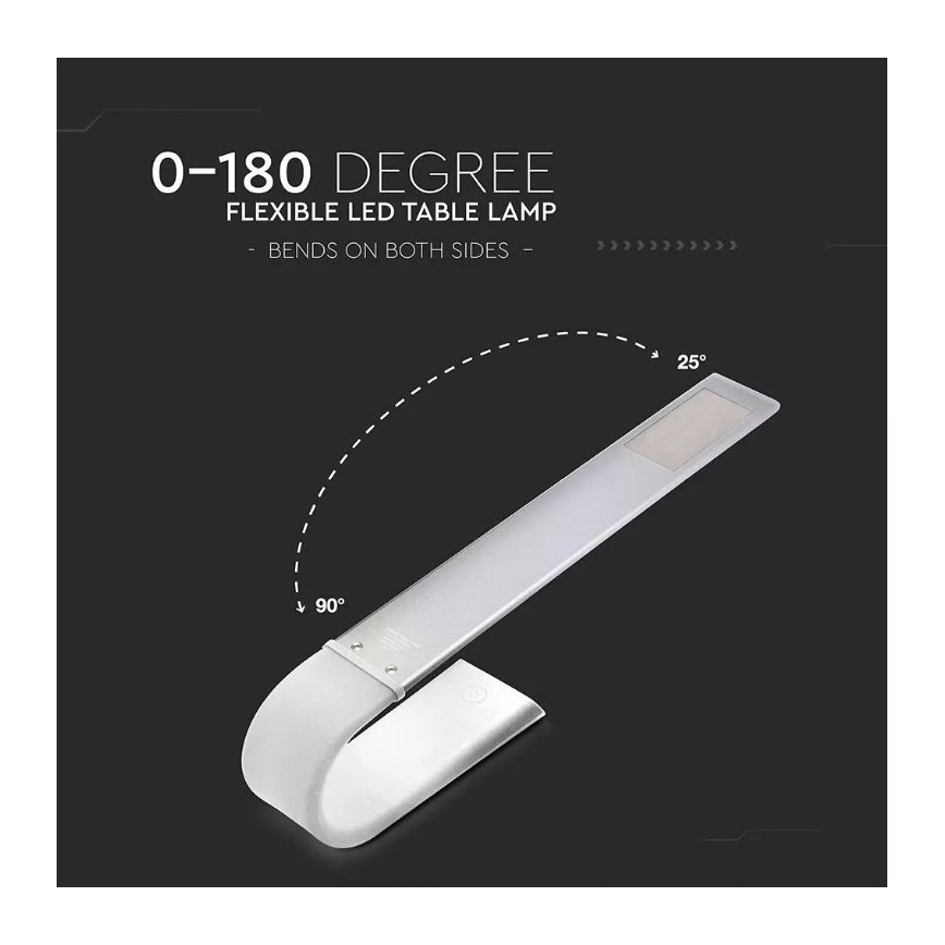 LED Гъвкав димируема настолна лампа LED/6,5W/5V 2000 mAh 3000K/4500K/6000K