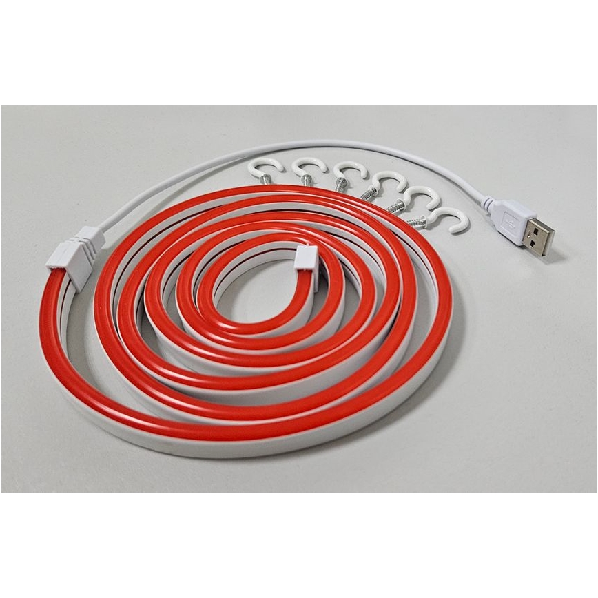 LED Гъвкав лента NEON LED/5V USB 1,8 м червен