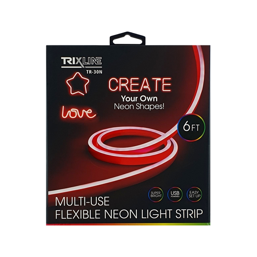 LED Гъвкав лента NEON LED/5V USB 1,8 м червен
