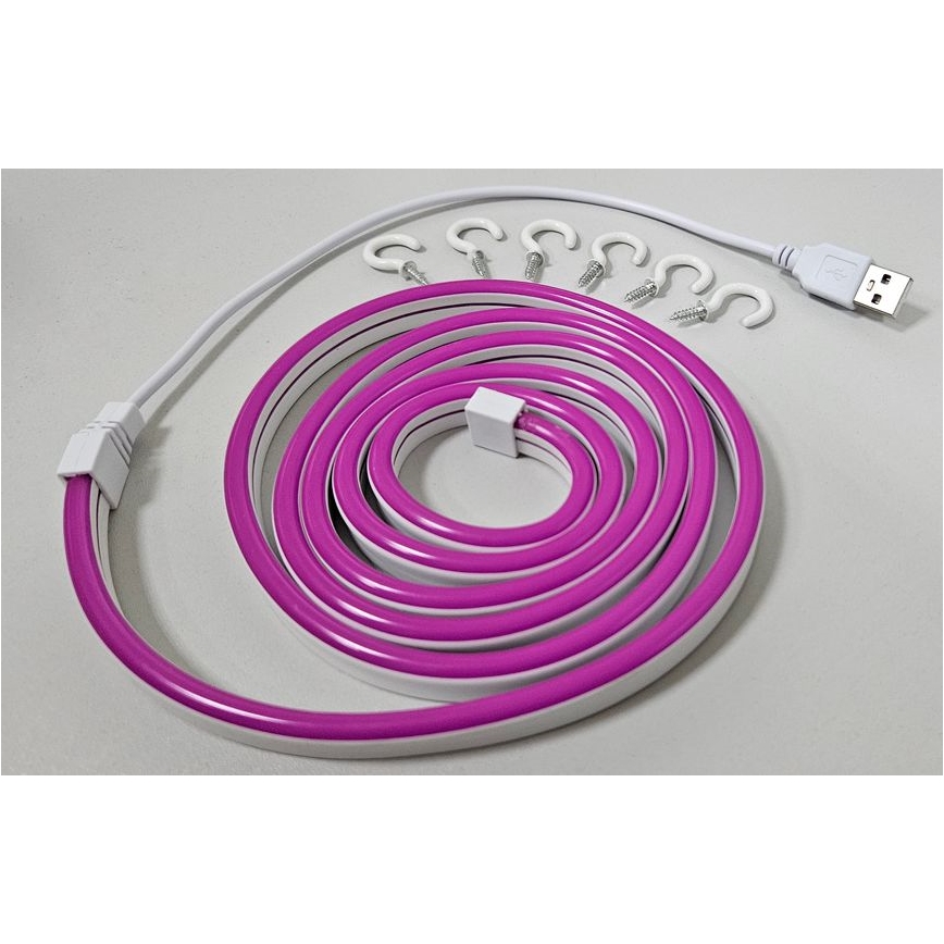 LED Гъвкав лента NEON LED/5V USB 1,8 м лилав