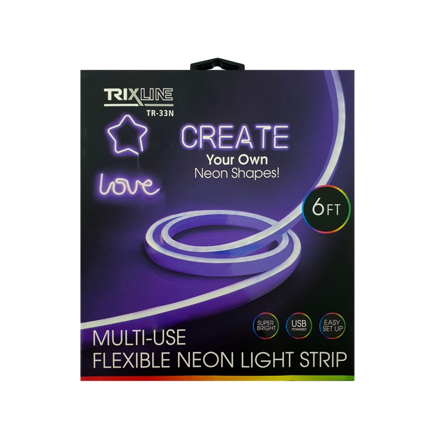 LED Гъвкав лента NEON LED/5V USB 1,8 м лилав