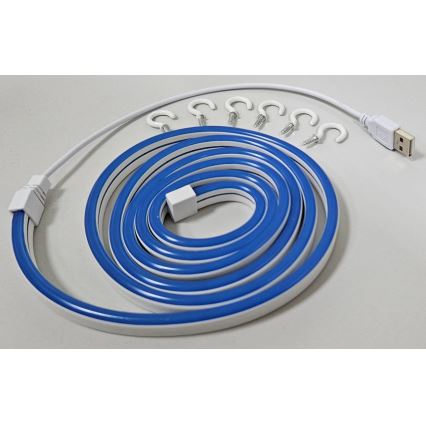 LED Гъвкав лента NEON LED/5V USB 1,8 м син