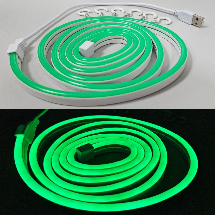 LED Гъвкав лента NEON LED/5V USB 1,8 м зелен