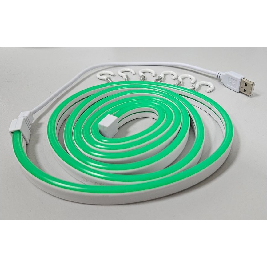 LED Гъвкав лента NEON LED/5V USB 1,8 м зелен