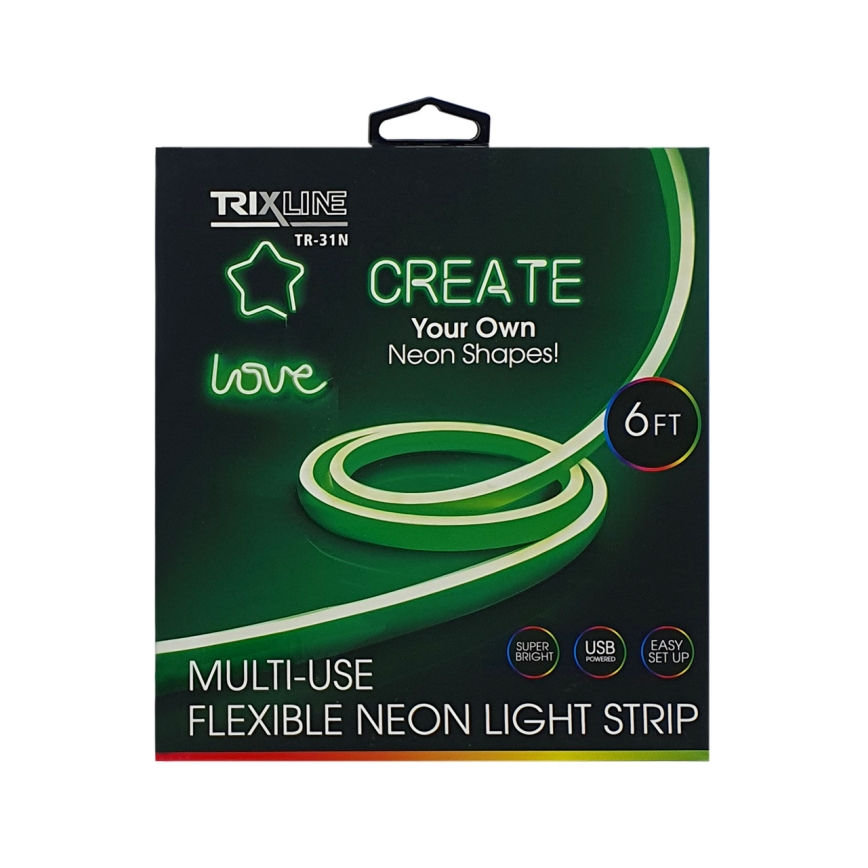 LED Гъвкав лента NEON LED/5V USB 1,8 м зелен