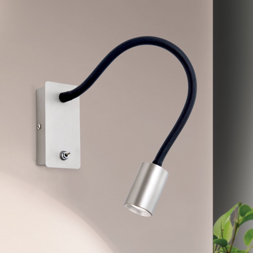 LED Гъвкав малко стена лампа KURT LED/5W/230V сребрист