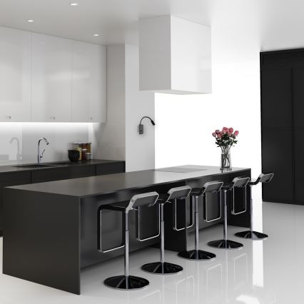 LED гъвкав стенен аплик BASE LED/8W+LED/2W/230V черен/сребрист