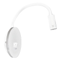 LED Гъвкав wall малко лампа с USB BASE 1xLED/8W+1xLED/2W/230V бял/сребрист