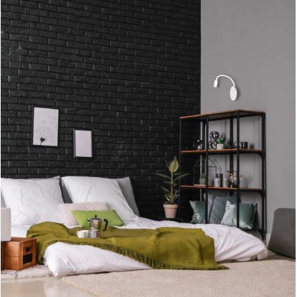 LED Гъвкав wall малко лампа с USB BASE 1xLED/8W+1xLED/2W/230V бял/сребрист