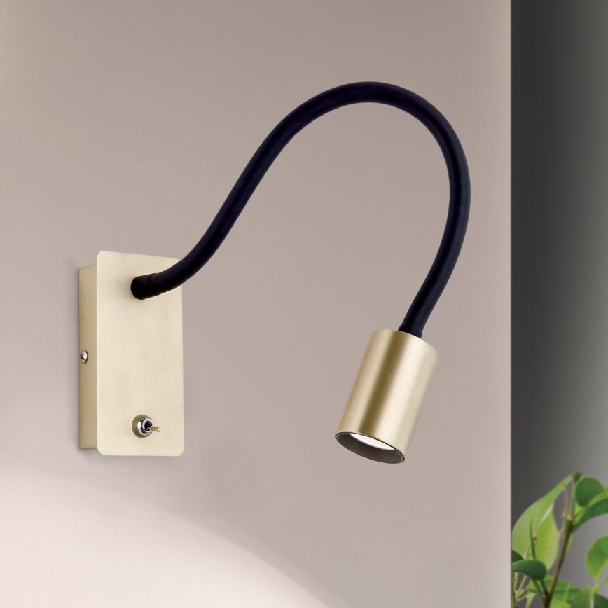 LED Гъвкава малка стенна лампа KURT LED/5W/230V златист
