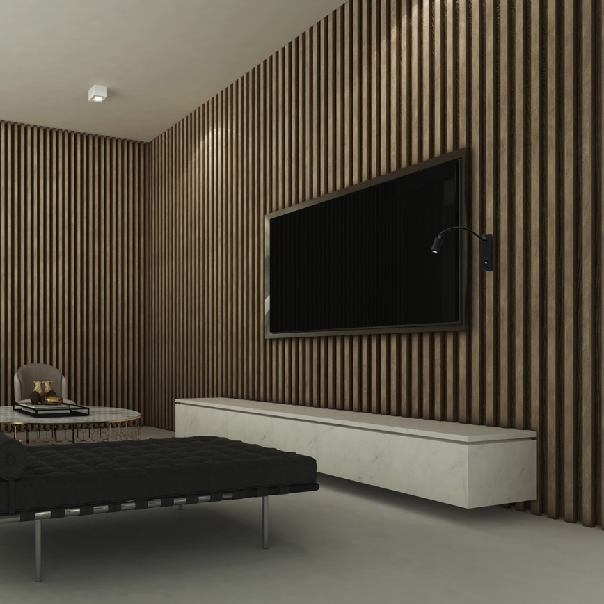 LED гъвкава настенна лампичка с USB BASE LED/8W+LED/2W/230V черна