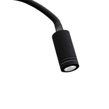 LED гъвкава настенна лампичка с USB BASE LED/8W+LED/2W/230V черна