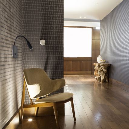 LED гъвкав стенен лампион BASE 1xLED/8W+1xLED/2W/230V черен/сребрист