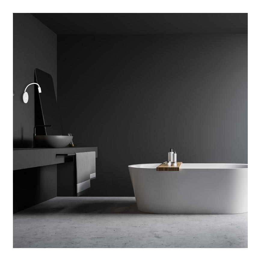 LED гъвкава стенна лампа с USB BASE LED/8W+LED/2W/230V бяла/сребриста