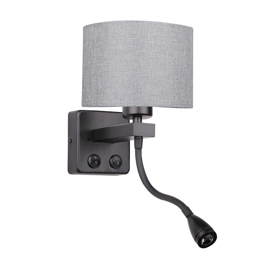 LED гъвкаво осветително тяло POLO 1xE27/40W+LED/2W 230V черно
