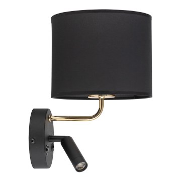 LED гъвкаво осветително тяло RICHI 1xE27/15W/230V + LED/3W/230V черно