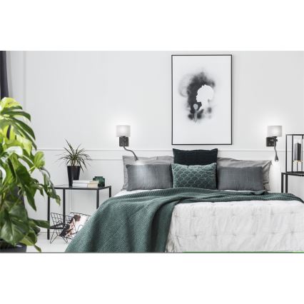 LED гъвкаво осветително тяло POLO 1xE27/40W+LED/2W 230V черно