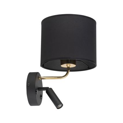 LED гъвкаво осветително тяло RICHI 1xE27/15W/230V + LED/3W/230V черно