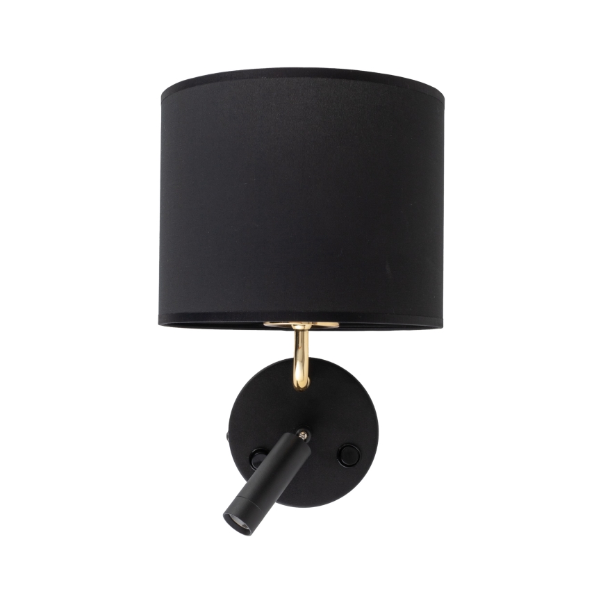 LED гъвкаво осветително тяло RICHI 1xE27/15W/230V + LED/3W/230V черно