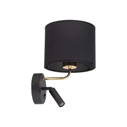 LED гъвкаво осветително тяло RICHI 1xE27/15W/230V + LED/3W/230V черно