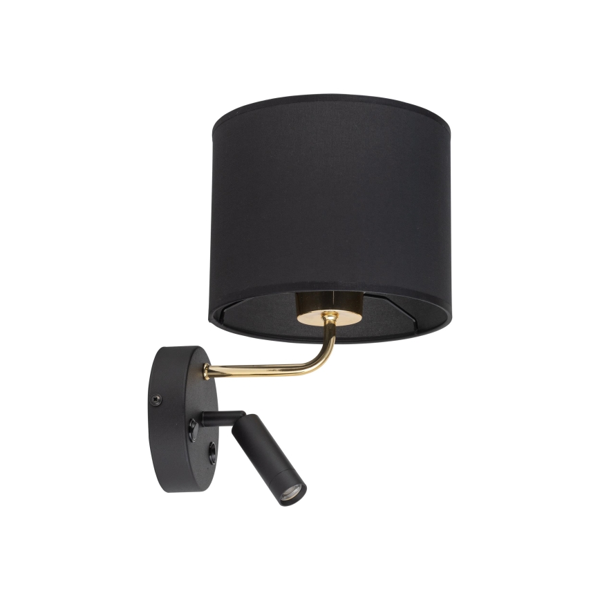 LED гъвкаво осветително тяло RICHI 1xE27/15W/230V + LED/3W/230V черно