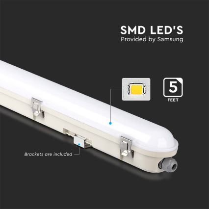 LED индустриална флуоресцентна лампа с авариен модул EMERGENCY LED/48W/230V 6500K 150 см IP65