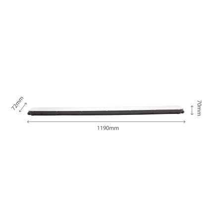 LED индустриална флуоресцентна лампа LIMEA GIGANT LED/38W/230V IP65 1190mm черен