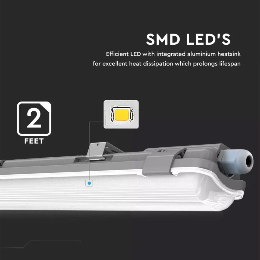 LED индустриална флуоресцентна лампа T8 1xG13/18W/230V 4000K 120 см IP65