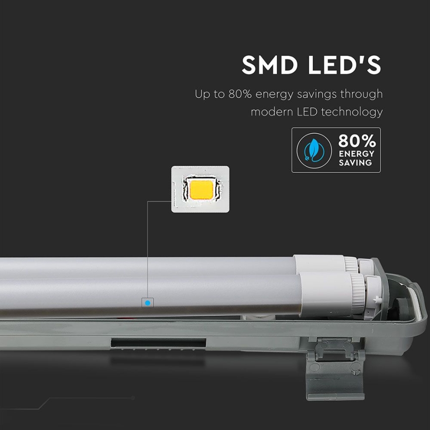 LED индустриална флуоресцентна лампа T8 2xG13/22W/230V IP65 6400K 156 см