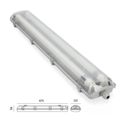 LED индустриална флуоресцентна лампа T8 2xG13/9W/230V 4000K IP65 67,5 см