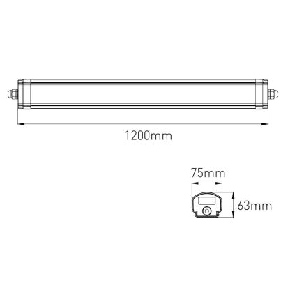 LED Димируем индустриален флуоресцентен лампа VOLITER LED/20/28/36W/230V 3000/4000/6000K 120 см IP65 бял