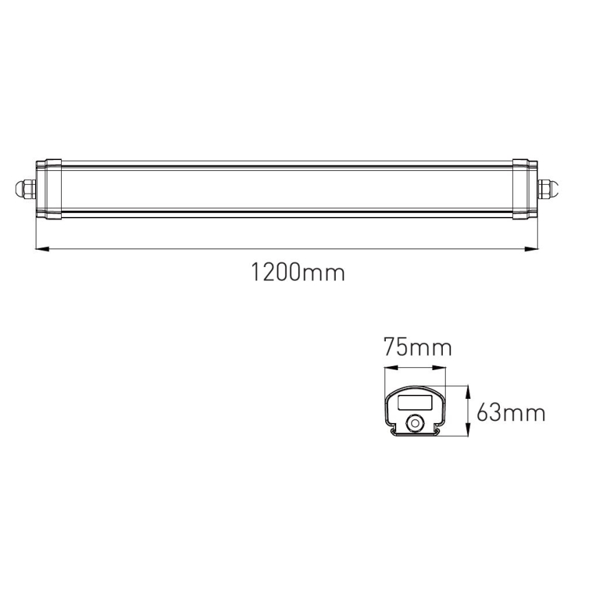 LED Димируем индустриален флуоресцентен лампа VOLITER LED/20/28/36W/230V 3000/4000/6000K 120 см IP65 бял