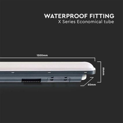 LED индустриална флуоресцентна лампа X-SERIES LED/48W/230V 6500K 150 см IP65