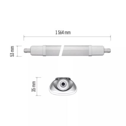 LED Индустриална лампа LED/45W/230V IP65 4000K 156,4 см