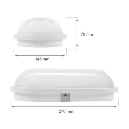 LED Индустриална лампа с PIR сензор LED/20W/230V IP54