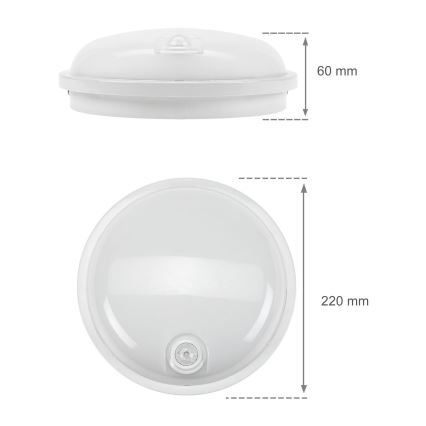 LED Индустриална лампа с PIR сензор LED/20W/230V IP54