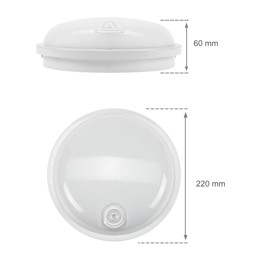 LED Индустриална лампа с PIR сензор LED/20W/230V IP54