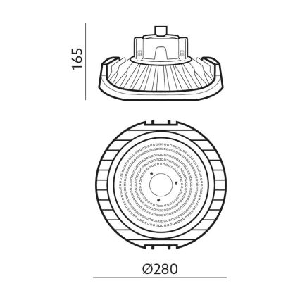 LED димируема техническа лампа за големи натоварвания NINA HIGHBAY LED/110W/230V 4000K IP65