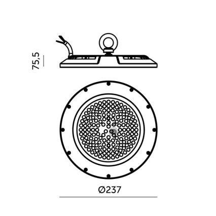 LED Индустриална техническа лампа GRAZA HIGHBAY LED/100W/230V 4000K IP65