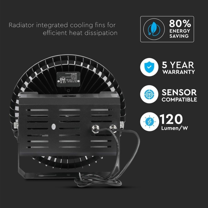 LED димируем индустриален осветител High Bay LED/500W/230V 4000K IP65 черен