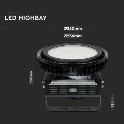 LED димируем индустриален осветител High Bay LED/500W/230V 4000K IP65 черен