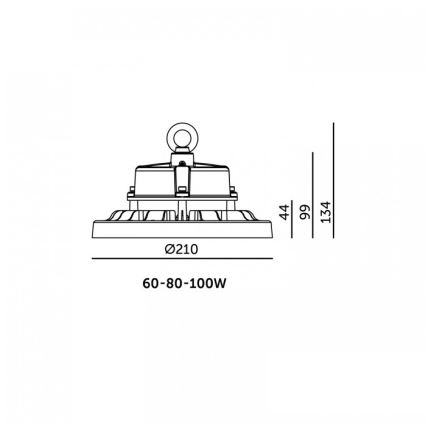 LED индустриален таванен осветител RIO PRO HIGHBAY LED/60/80/100W/230V 4000/5000/6000K IP66