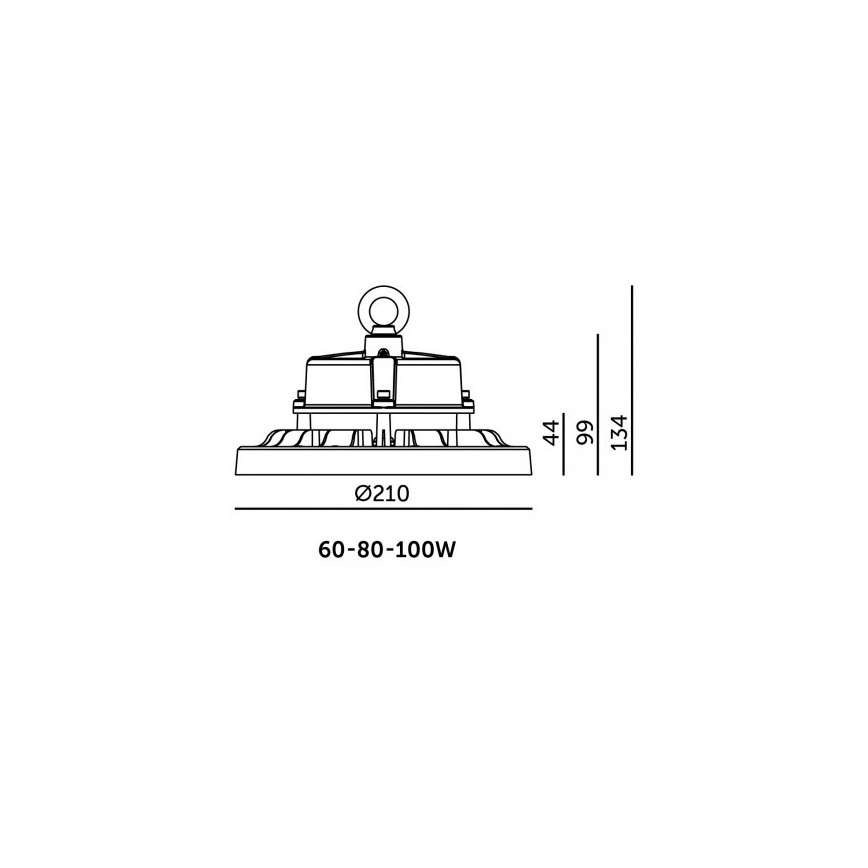 LED индустриален таванен осветител RIO PRO HIGHBAY LED/60/80/100W/230V 4000/5000/6000K IP66