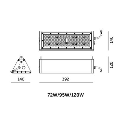 LED димируемо индустриално техническо осветително тяло NICO HIGHBAY LED/72/95/120W/230V 3000/4000/6000K IP65